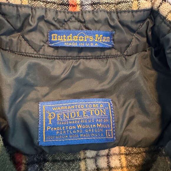 Vintage Pendleton Shirt Mens Large Outdoors Man Wool Plaid USA Made Grandpacore - Picture 2 of 11